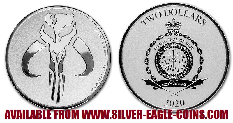 2020 Mandalorian Mythosaur Silver Coin