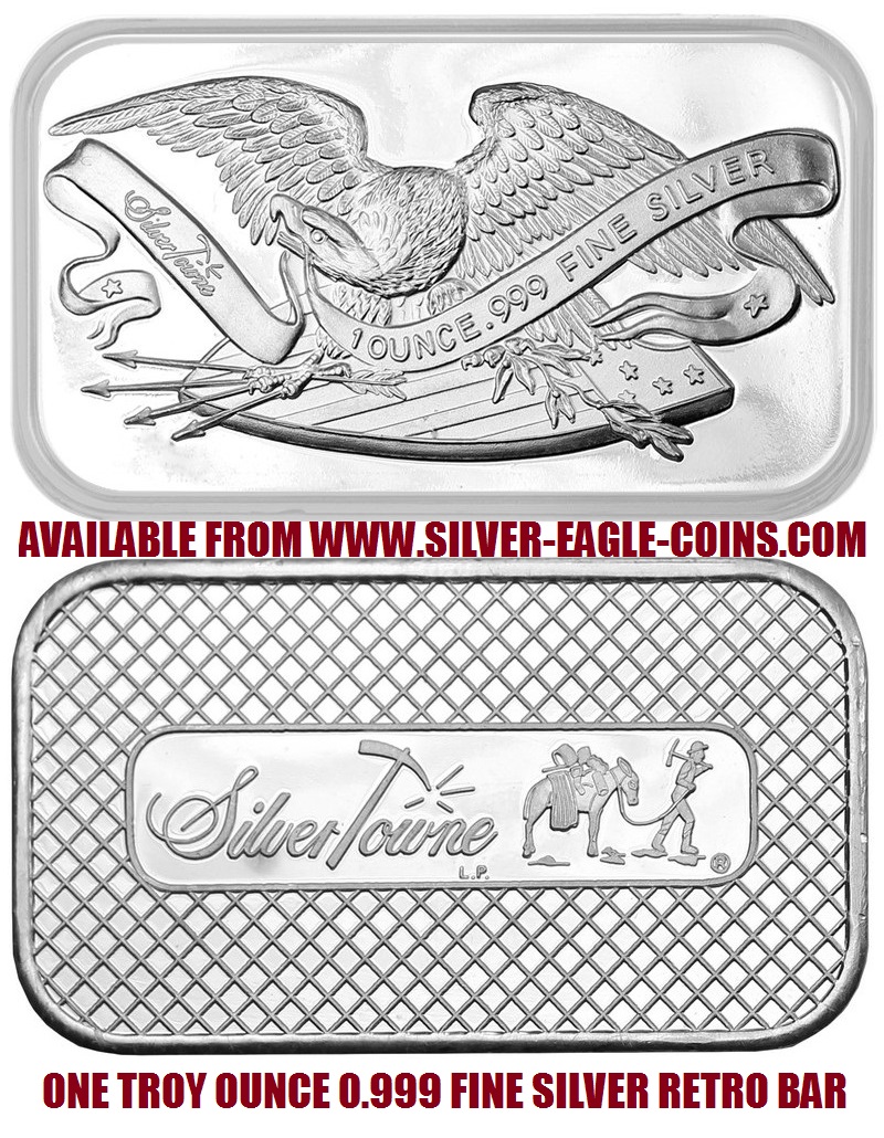 Retro Eagle & Shield 1 Oz. Silver Bar