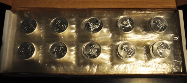 Mint Sheet 2011 Canada Silver Timber Wolf Coins